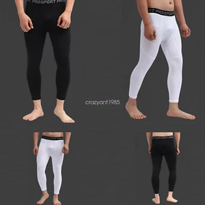 Mallas de compresión 3/4 de baloncesto para niños jóvenes deportes correr ciclismo capris blancos - Imagen 1 de 6