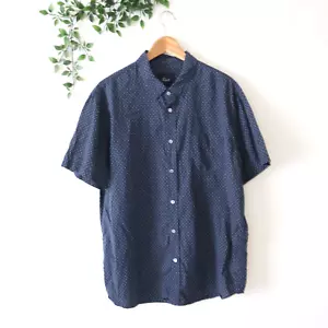 Rails Men's Monaco Navy Blue & Rose Polka Dot Cotton Blend Shirt Size XL - Picture 1 of 4