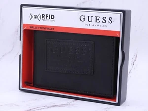 Geldbörse Guess Herren schwarz dreifach faltbar RFID Schutz Geschenkbox UVP $42 - Bild 1 von 8