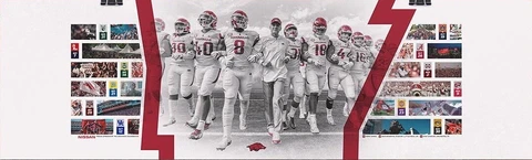 Arkansas Razorbacks 2019 Football Schedule Poster Red White Spring Game SEC Cover