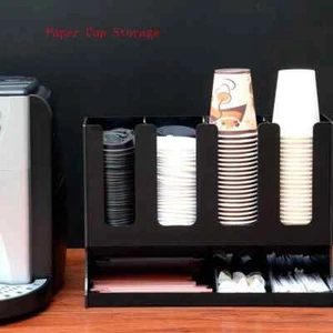 Paper Coffee Cup Storage Organizer Disposable Cup Dispenser Rack Shelf 4 Grids - Picture 1 of 6