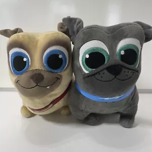 Disney Jr Puppy Dog Pals Set of 2 Plush Bingo and Rolly the Bulldog 6” Pug - Picture 1 of 10