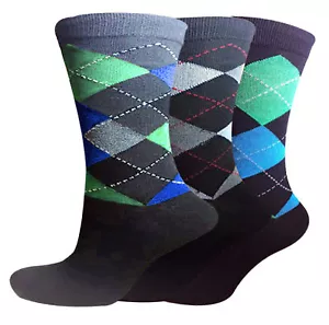 Mens BGB Cotton Rich Argyle Dress Diamond Shape 3,6 & 12 Pack Size 10-13 - Picture 1 of 1