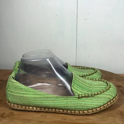 Born Shoes Mujer 8 Alpargatas Mocasines Verde Lona Informal Ligero Plano Sin Cordones Foto 1 de 4