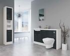 BATHROOM FITTED FURNITURE 1500MM WHITE MATT / ANTHRACITE GLOSS DW3 WITH TALL UNI