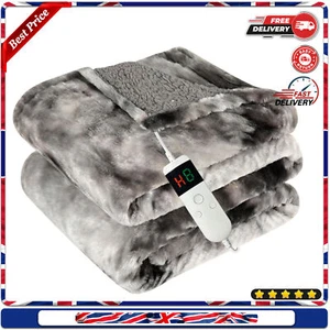 Heated Blanket Electric Faux Fur & Sherpa – Twin Size, Safe & Soft Comfort - Picture 1 of 8
