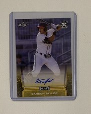 CARSON TAYLOR 2020 LEAF DRAFT BASEBALL AUTO GOLD PARALLEL ROOKIE SP 🔥 MINT!