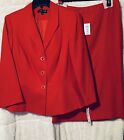 NWT JOHN MEYER COLLECTION 2PC Skirt Suit Lined Red Size 8