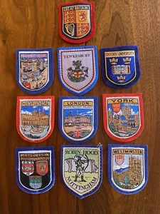 Vintage Great Britain England Shield Patches, Lot Of 10 - Picture 1 of 9
