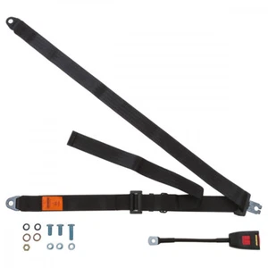 Front Static Seat Belt For Nissan Cherry Berlina 1971-1979 Black - Foto 1 di 6