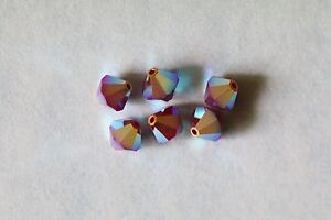 Swarovski #5301/5328 BICONE Beads 6mm AB & AB 2X Colors! Sparkly!! AURUM 2X