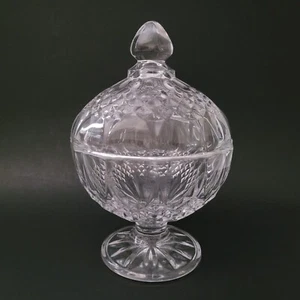 Longchamp Cristal D'Arques Piombo Cristallo Trasparente Piatto Caramelle e Coperchio 6 1/2" - Foto 1 di 13