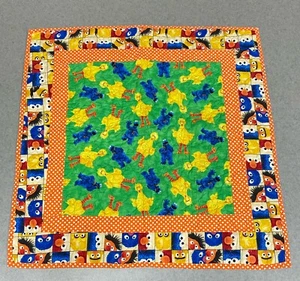 Handmade Baby Patchwork Quilt Sesame Street ft. Elmo Big Bird Cookie Monster - Picture 1 of 6