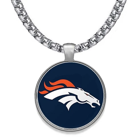 Denver Broncos Mens Womens Stainless Steel 20" Chain Link Pendant Necklace D30 Cover