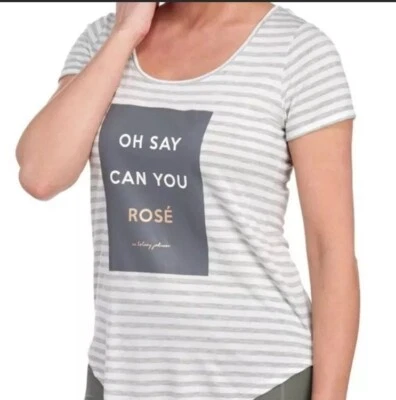 Женский топ Betsey Johnson рубашка с коротким рукавом маленький Oh Say Can You Rose Rosé - Изображение 1 из 4