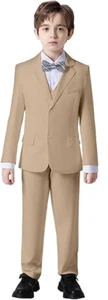 Boy Suits 3 Piecs Wedding Dress Slim Fit For Kids Suit Ring Bearer Outfit Formal - Picture 1 of 27