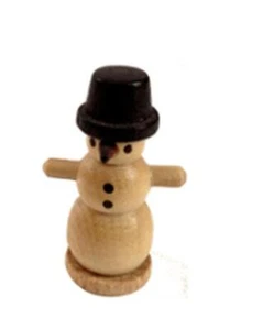 Schneemann 3cm Figur Tischdeko Erzgebirge NEU Seiffen Weihnachten Schnee Holz - Picture 1 of 1