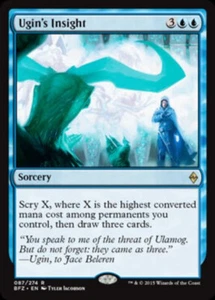 UGIN'S INSIGHT Battle for Zendikar MTG Blue - Sorcery Rare - Picture 1 of 1