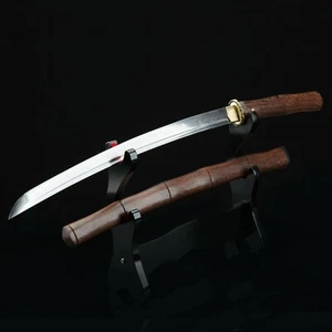 Espada Wakizashi japonesa de acero con patrón estilo bambú hecha a mano espada samurai afilada - Imagen 1 de 6
