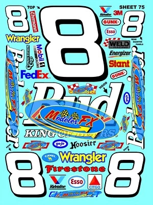 WHITE VINYL RACING Sticker SHEET 75-R/c car Model Die-cut -Decals 1/12-1/10-Losi - Image 1 of 4
