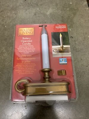 Holiday Living Candle Flickering Battery Operates Windowsill Table New - Image 1 of 2