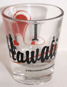 EIN Hawaiian Island Bar Schnapsglas 1 1/2 OZ. I Love Red Heart Hawaii Souvenir - Bild 1 von 2