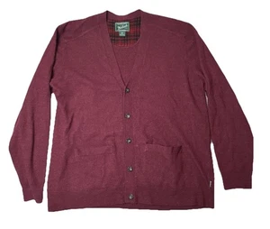Woolrich Men’s XL Wine Ruby Red Merino Wool Cardigan Men’s Grandpa READ MORE - Picture 1 of 8