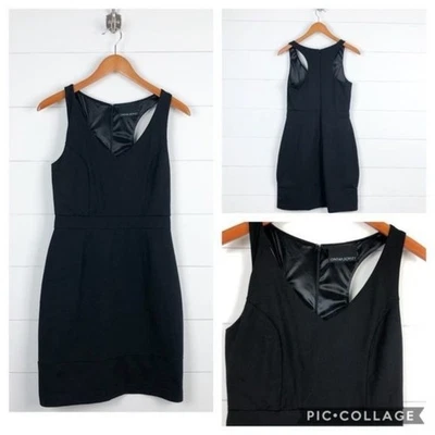 Vestido Vaina Cynthia Rowley Negro Espalda Corredora Cuello en V Talla Pequeña Foto 1 de 4