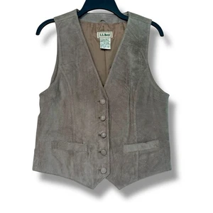LL Bean Weste Herren klein braun Wildleder Leder Vintage Western Cowboy Rodeo - Bild 1 von 10
