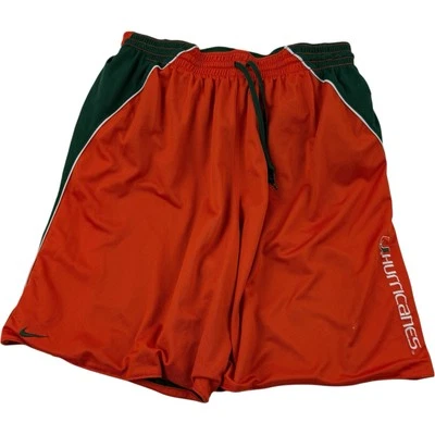 Nike Team Orange Green Reversible Mesh Shorts Miami Hurricanes Men's Size Medium - Image 1 of 4