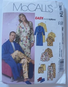 McCalls 4724 Ropa de dormir Ropa de estar Pijama Bata Costura Patrón Talla Adulto S-L - Imagen 1 de 2