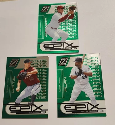 Lote de tarjetas Donruss Zenith MLB Epix (3) 2005, verde, #'d, ¡¡¡¡¡COMO NUEVO!!!!! Foto 1 de 2