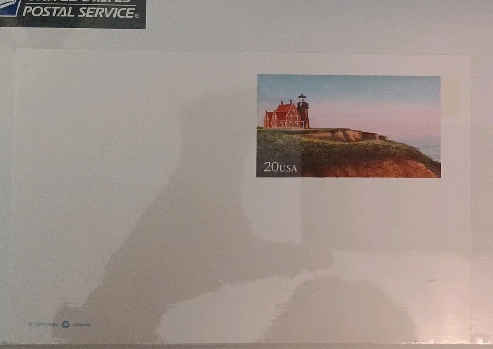 US. UY42. 20c+20c. Black Island Lighthouse. Folded Reply Postal Card. MNH. 1999 - Image 1 of 1