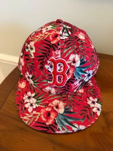 Boston Red Sox New Era 9Fifty Mütze Snapback verstellbar rot Blumen Hawaii - Bild 1 von 5