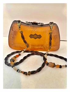 Bolso sin asas Maya Evangelista vintage retro años 80 colectivo resina ámbar noche - Imagen 1 de 8