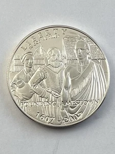 2007-P Founding Of Jamestown Commemorative 90% Silver Dollar - Picture 1 of 3