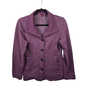 Chaqueta Prana Mujer S Chaquetón Tejido Púrpura Pecho Único Polar Forrado Bolsillos - Imagen 1 de 8