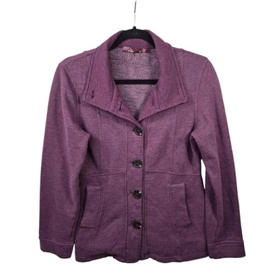 Chaqueta Prana Mujer S Chaquetón Tejido Púrpura Pecho Único Polar Forrado Bolsillos Foto 1 de 4
