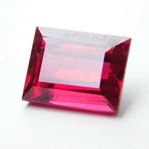 11.00 Ct Natural Burmese CERTIFIED Rare Loose Gemstone Red Ruby Emerald Cut - Picture 1 of 7