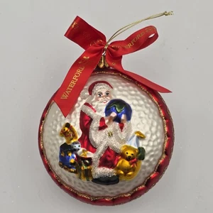 Adorno vintage de Papá Noel de reliquias navideñas Waterford regalos de Navidad 4,5" - Imagen 1 de 3