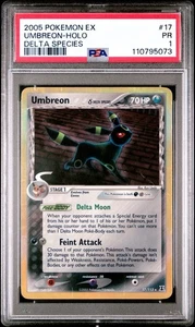 2005 Pokemon EX Delta Species Umbreon Reverse Holo Foil #17/113 #17 PSA 1 - Picture 1 of 2