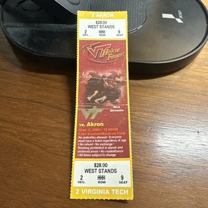 2000 Virginia Tech Vs AKRON Nick Sorensen Full Ticket Lane Stadium - Picture 1 of 2