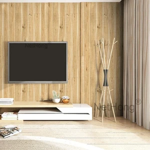Pegatinas de pared autoadhesivas de vinilo efecto tableros amarillo oscuro 6M 3D - Imagen 1 de 7