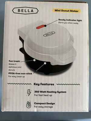 Bella Mini Donut Maker - Nuevo en caja - Hace 3 Mini Donuts a la vez Foto 1 de 4