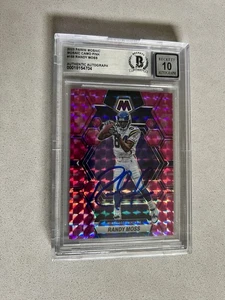 Randy Moss signed encapsulated Card Beckett BAS cert slabbed Mosaic Camo Pink 23 - Picture 1 of 2