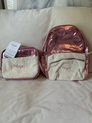 Mochila y lonchera pequeña Sherpa rosa metálico Colby granero de cerámica “Maya” Foto 1 de 4