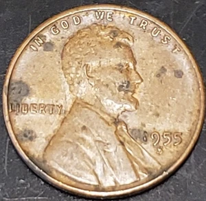 1955-S Lincoln Wheat Cent, Key Date, Low Mintage, Below 50 Million Minted - Picture 1 of 2