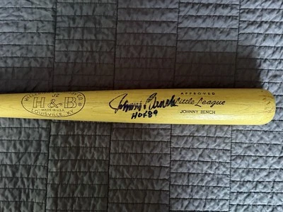 Johnny Bench Autographed Signed Baseball Bat Little League JSA MLB HOF Reds MVP  - Image 1 of 3