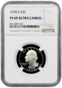 1978 S Proof Washington quarter graded by NGC PF 69 ULTRA CAMEO - Picture 1 of 2