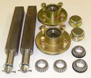 TRAILER STUB AXLES UP TO 750KG-HIGH SPEED 100MM PCD 12MM STUDS NEXT DAY DELIVERY - Picture 1 of 1